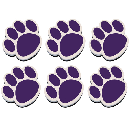 ASHLEY PRODUCTIONS Magnetic Whiteboard Eraser, Purple Paw, PK6 10005